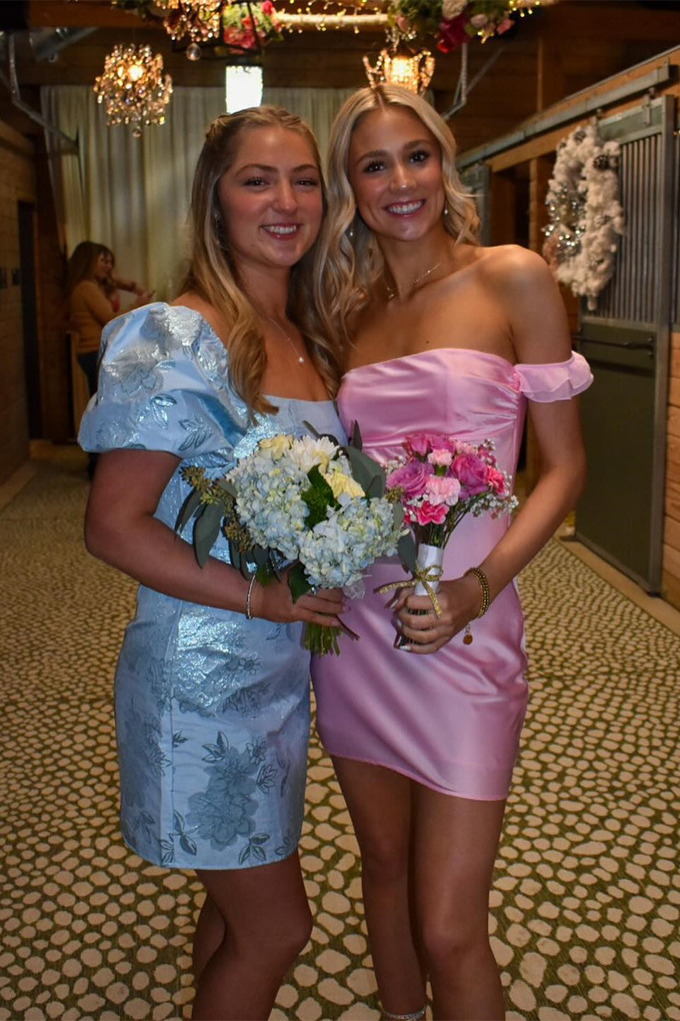Simple Off Shoulder Pink Satin Short Homecoming Dress main image 1