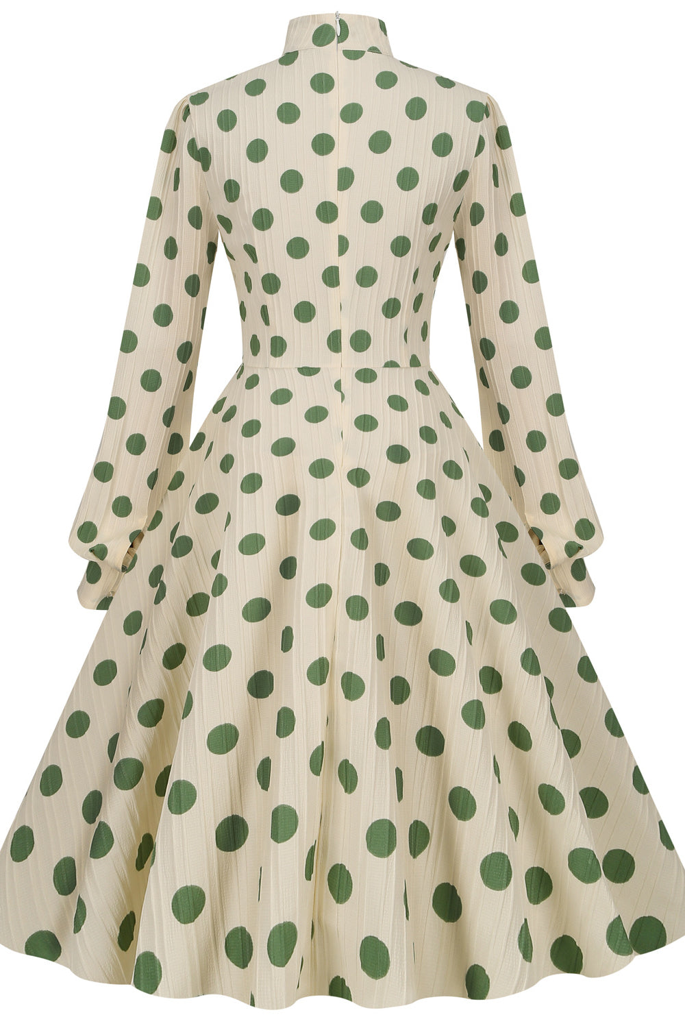 Apricot 1950s Green Polka Dots Tie Neck Swing Dress With Pockets PollyBoutique Apricot 1950s Green Polka Dots Tie Neck Swing Dress With Pockets PollyBoutique