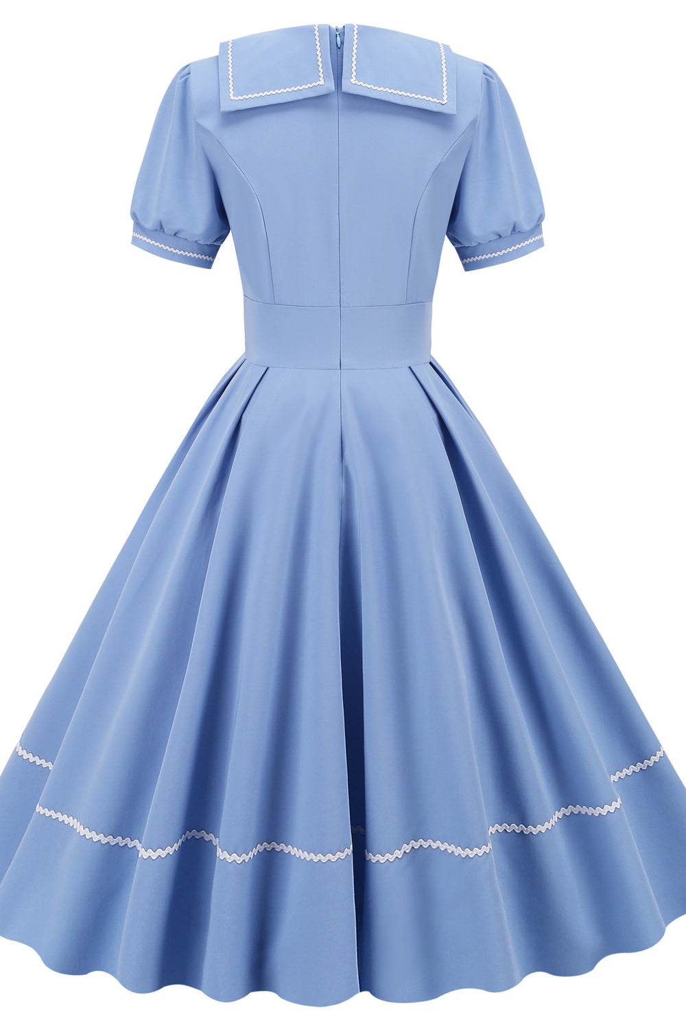 Blue 1950s Short Sleeve Big Swing Dress PollyBoutique Blue 1950s Short Sleeve Big Swing Dress PollyBoutique