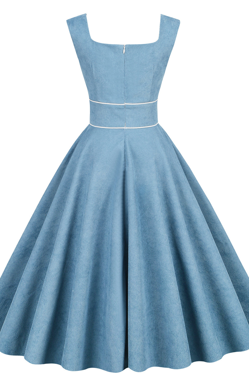 Blue 1950s Sleeveless Vintage Dress With Pockets – PollyBoutique