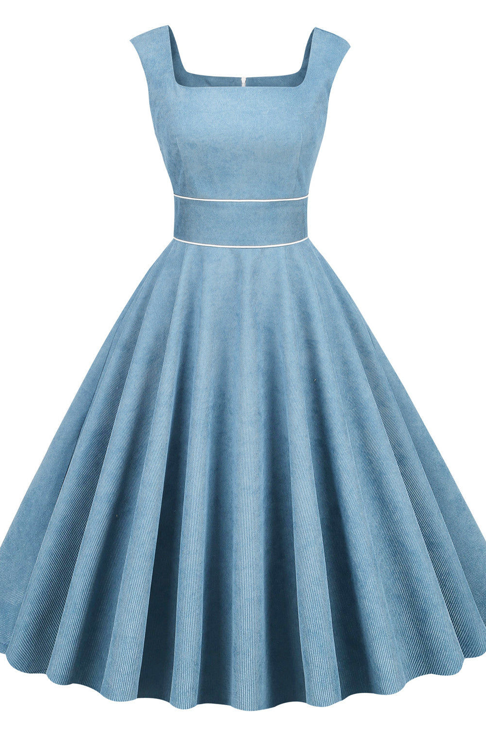 Blue 1950s Sleeveless Vintage Dress With Pockets – PollyBoutique
