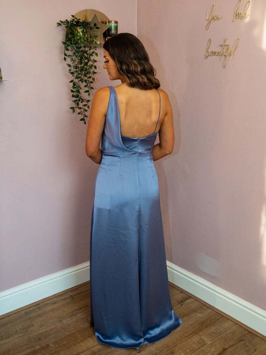 dusty blue slip dress Elegant Sutton Slip Dress in Dusty Blue main image 0