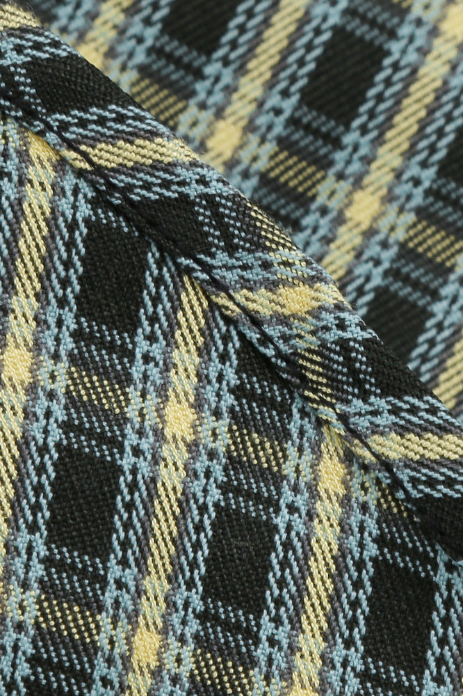 Green 1950s Plaid 3/4 Sleeve Big Swing Dress