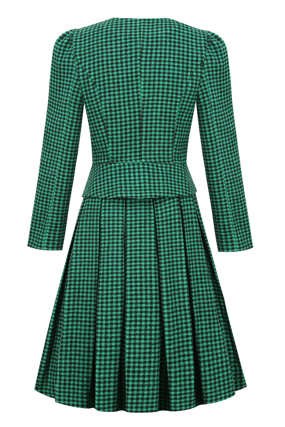 slim fit dress slacks Prosperina Faye Green Multi Plaid Tweed Halter Dress