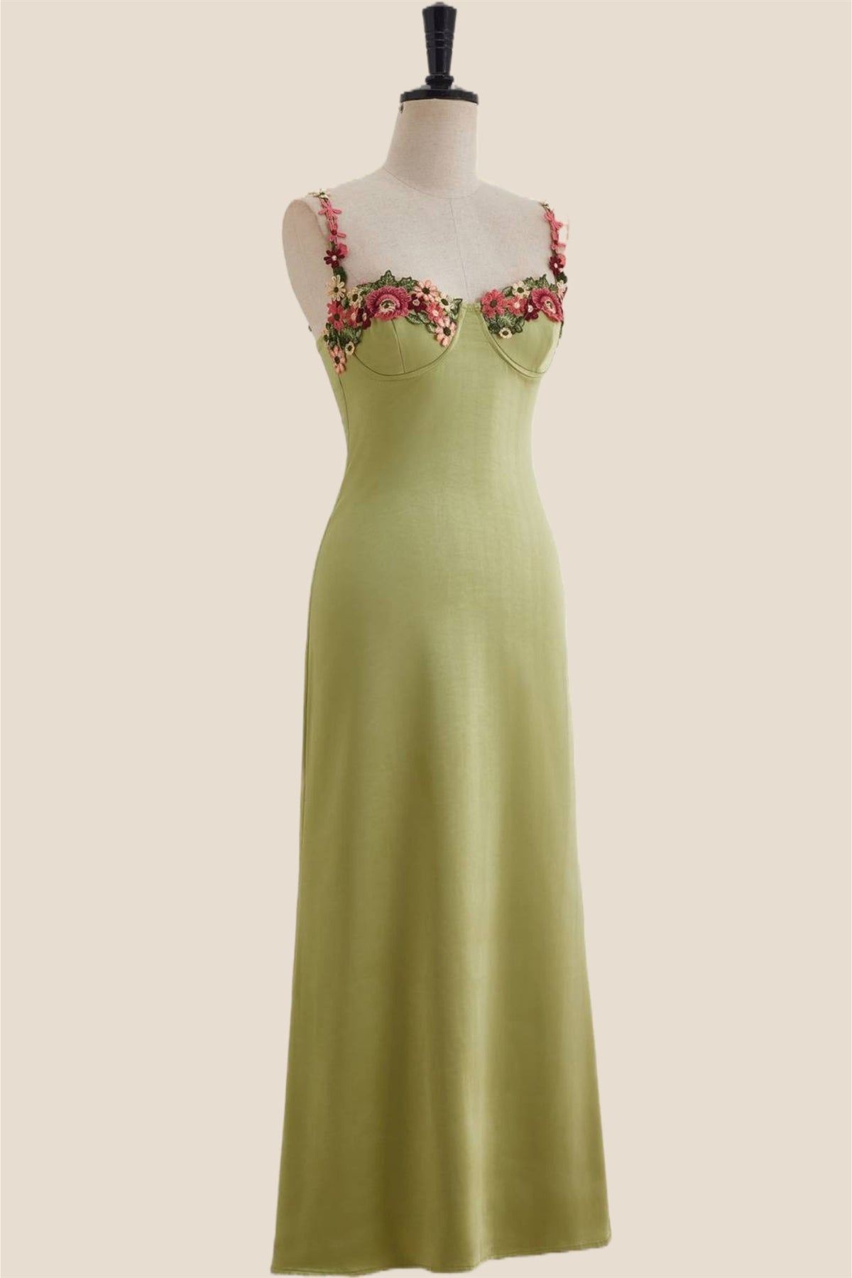slim fit dress slacks Jenny Yoo Long Bridesmaid Dress Kayla Print Vintage Floral Ivory Sage main image 0