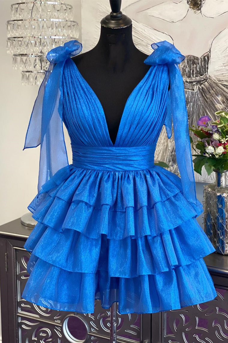 SHORT DRESS WITH FITTED BODICE RUFFLE SOME FEATHERS