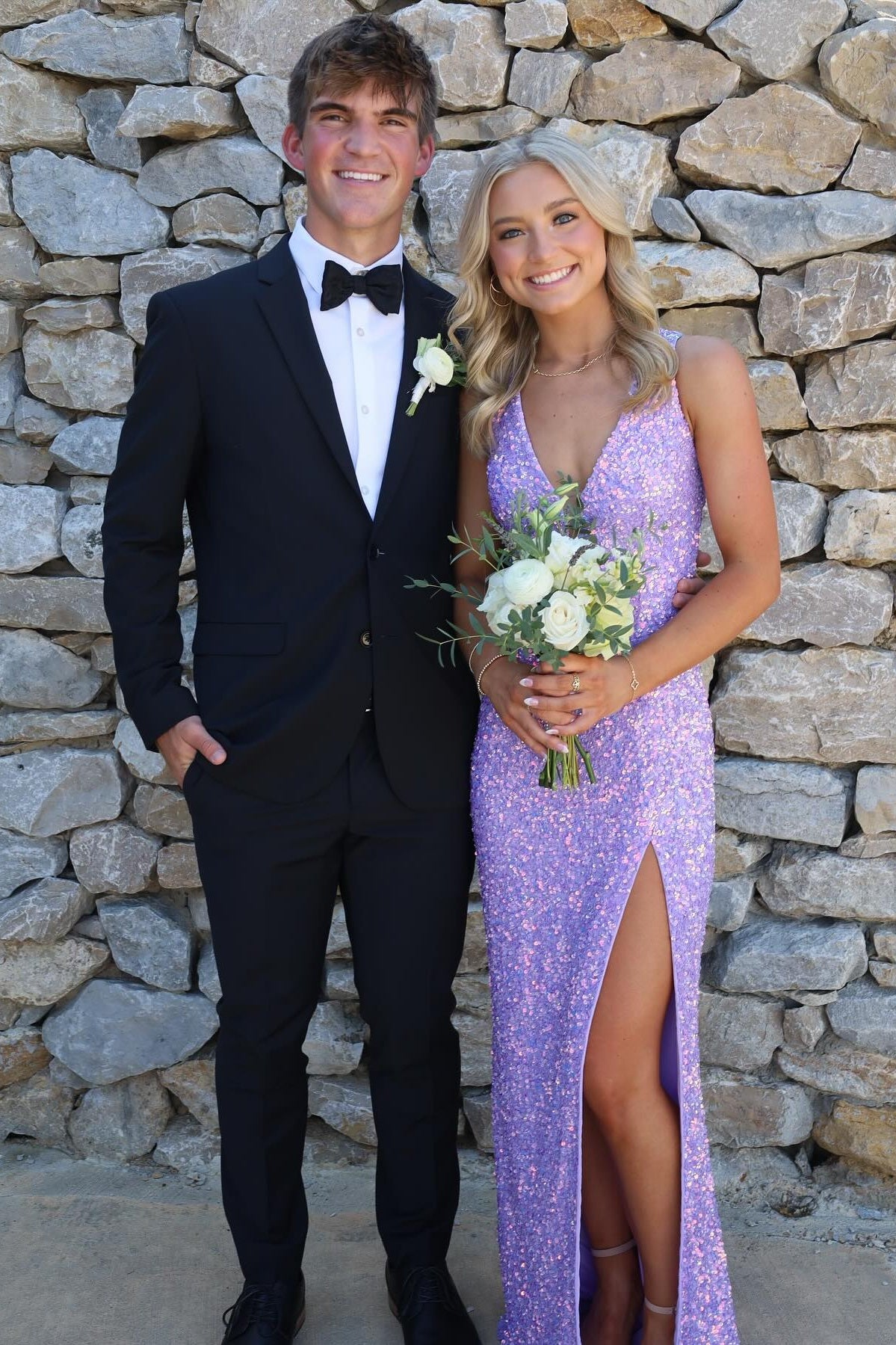 lilac slinky plunge tie front cut out bodycon dress Plunge Neck Lilac Back Tie Sequin Long Dress with Slit – PollyBoutique
