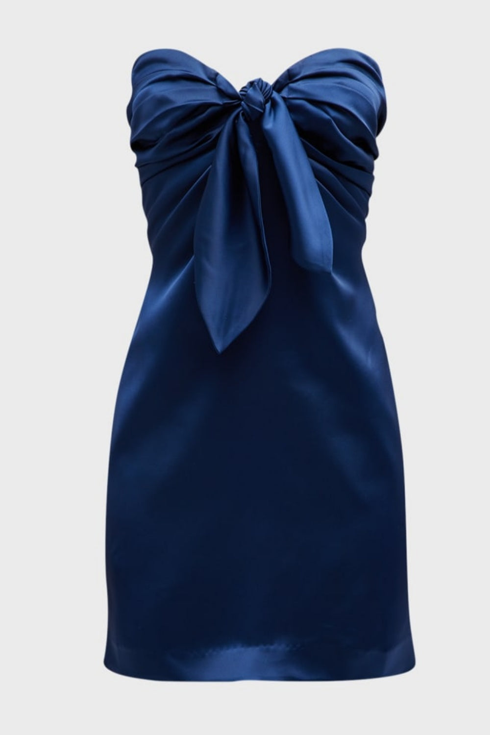 Strapless Navy Blue Tie-Front Short Dress PollyBoutique Strapless Navy Blue Tie-Front Short Dress PollyBoutique