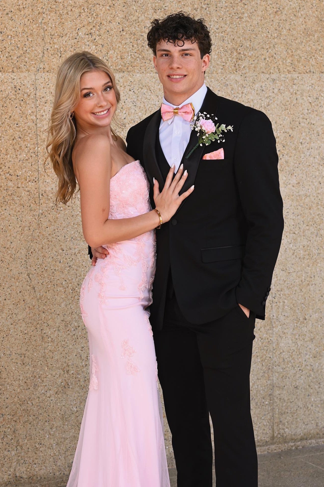 Strapless Pink Sequin Appliques Fitted Long Dress – PollyBoutique