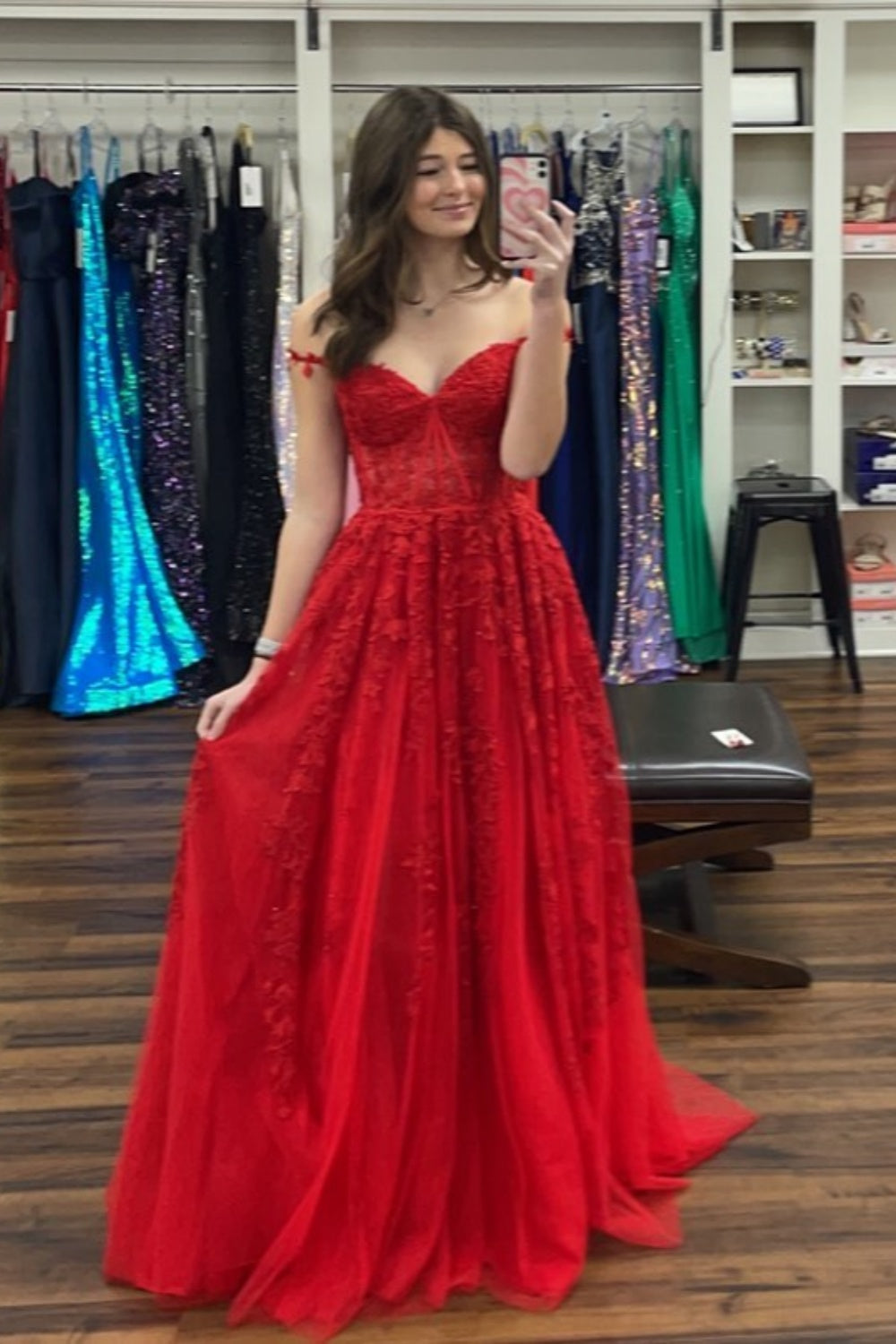 Long Dress with appliqué skirt