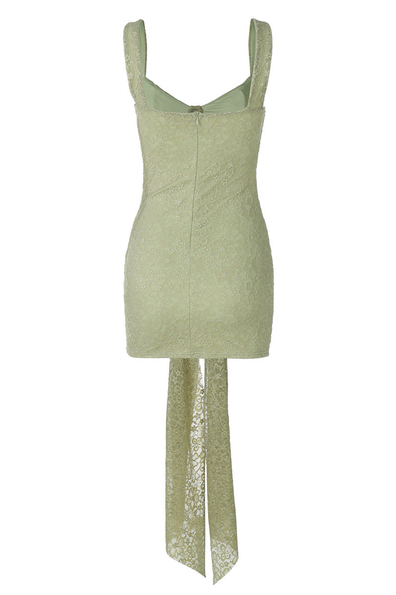 V-neck Green Lace Bodycon Short Dress PollyBoutique V-neck Green Lace Bodycon Short Dress PollyBoutique