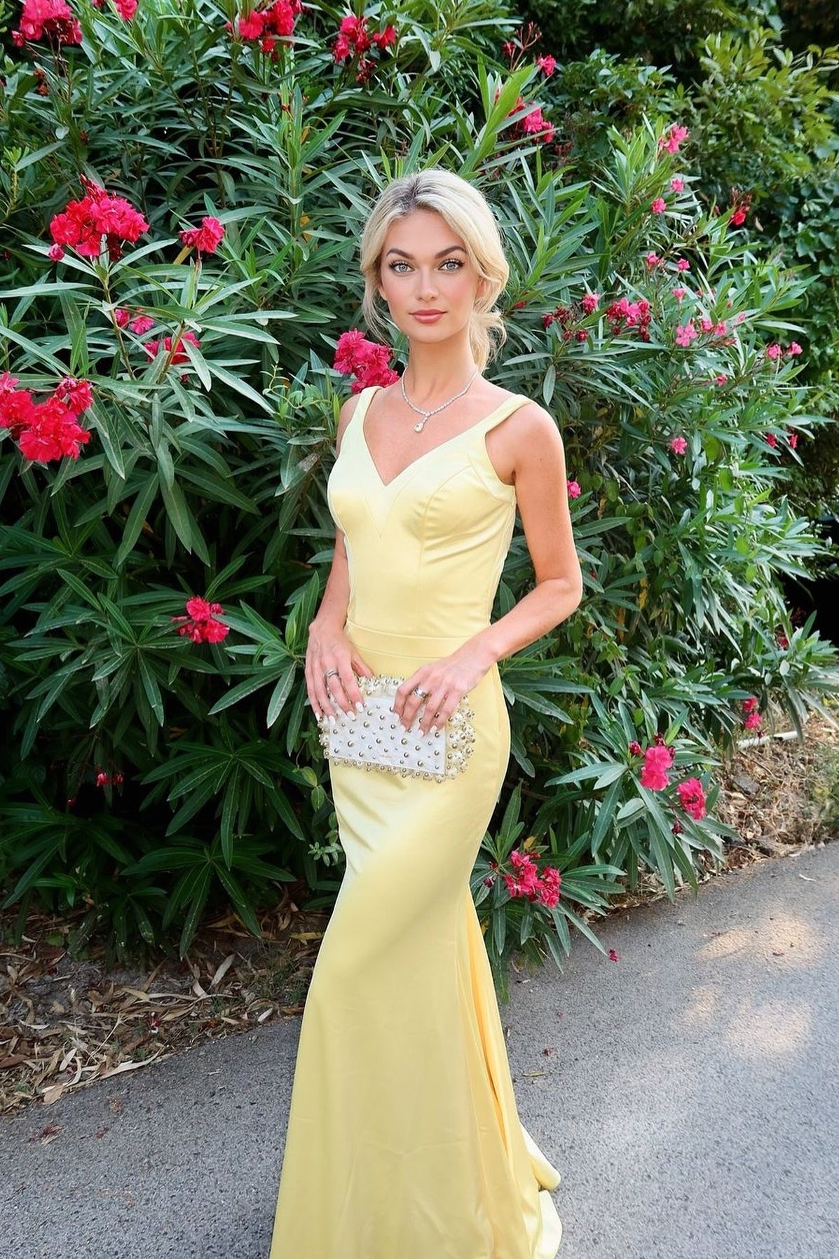 strapless open back dress Open Back Silk-blend Maxi Dress,Bright Yellow – HER SENSES