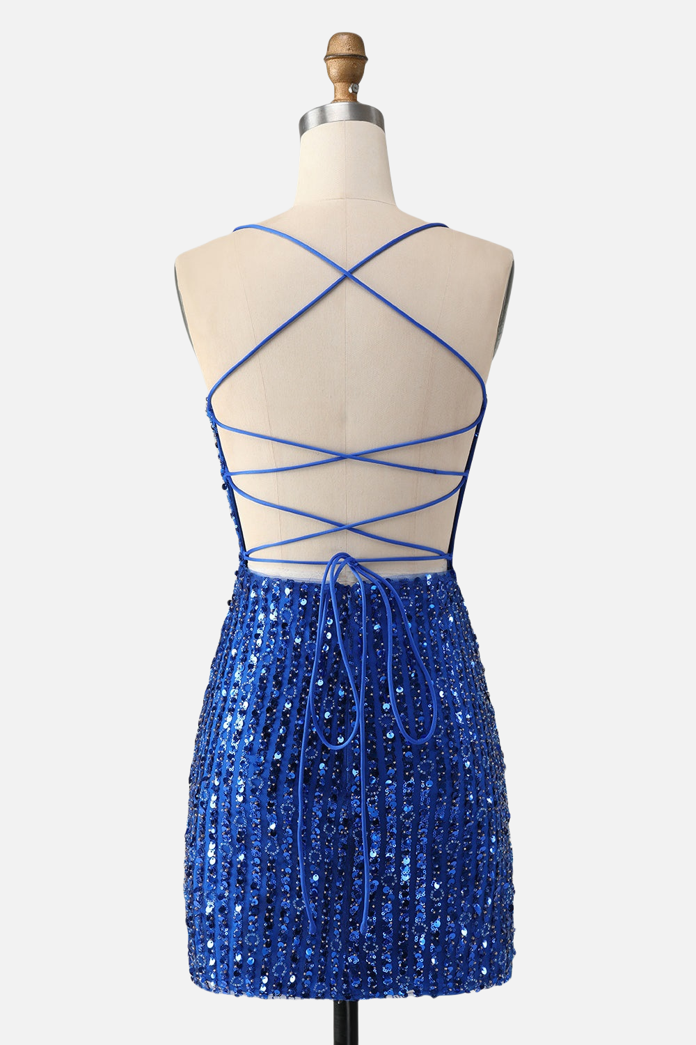 V Neck Royal Blue Sequin Bodycon Short Dress – PollyBoutique
