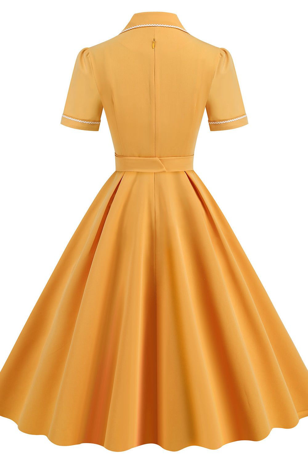 Yellow 1950s Button Front Swing Dress with Pockets PollyBoutique Yellow 1950s Button Front Swing Dress with Pockets PollyBoutique