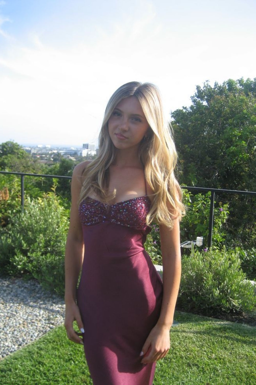 Halter Purple Ruched Bust Long Dress with Sequins