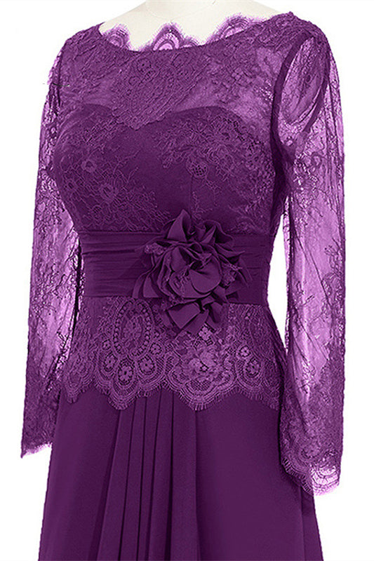 
                      
                        Long Sleeves Purple Ruffles Lace Mother of the Bride Dress
                      
                    