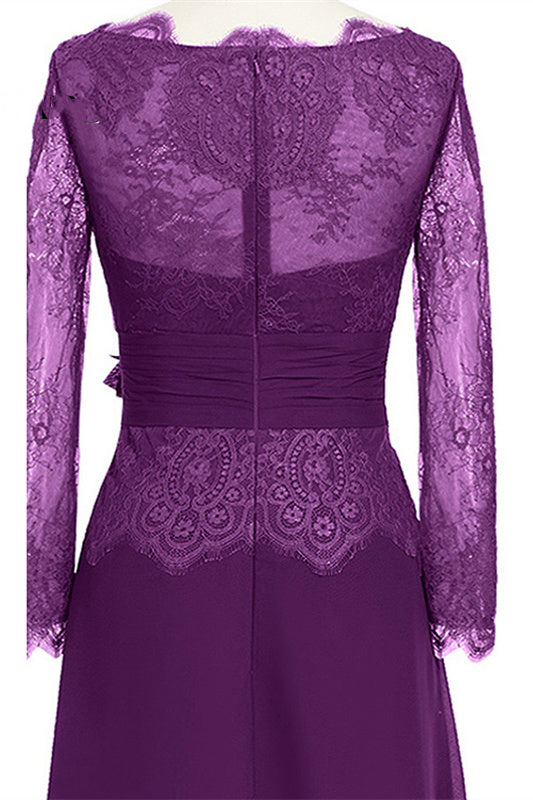 
                      
                        Long Sleeves Purple Ruffles Lace Mother of the Bride Dress
                      
                    