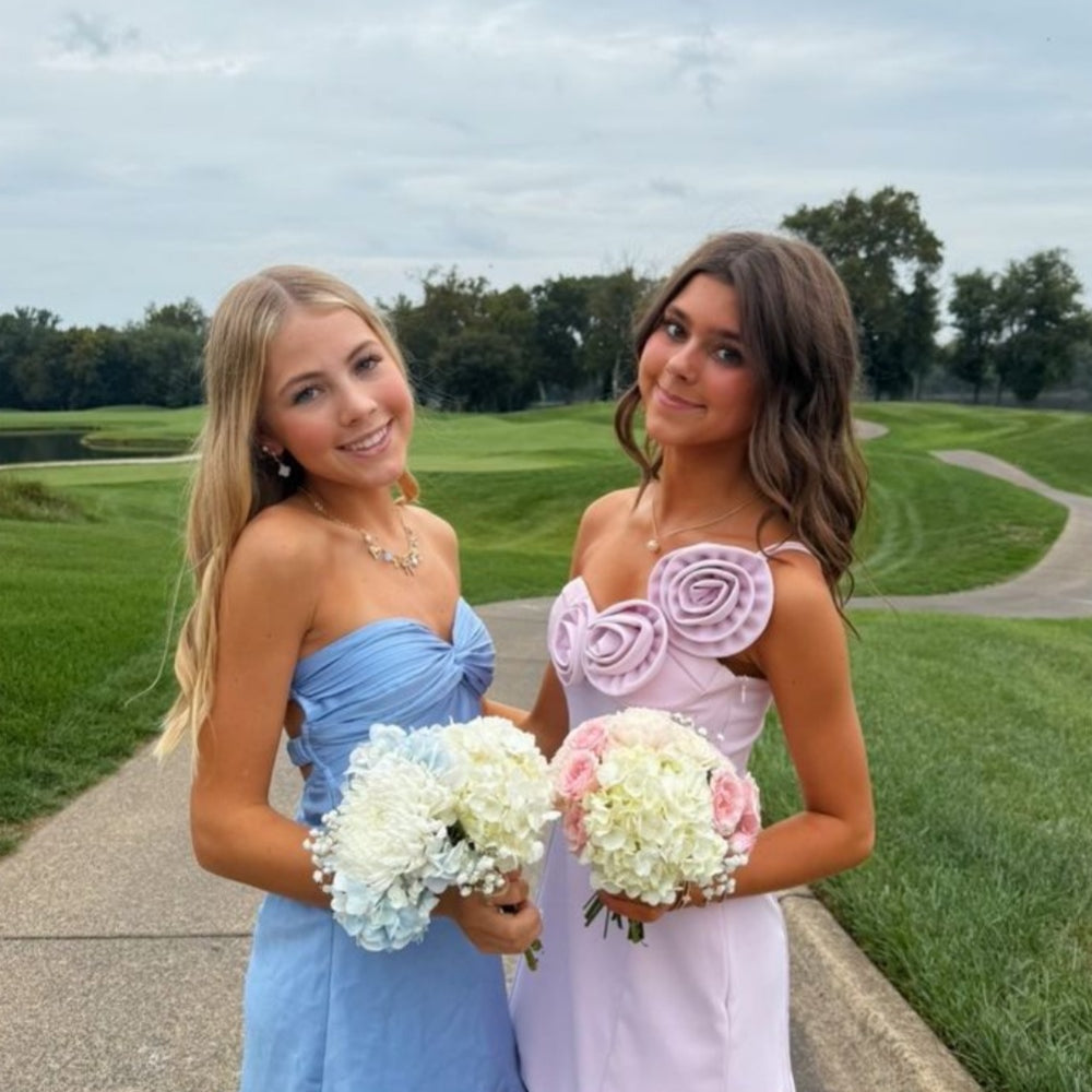 
                      
                        One Shoulder Ivory A-line Short Dress with Rosette
                      
                    