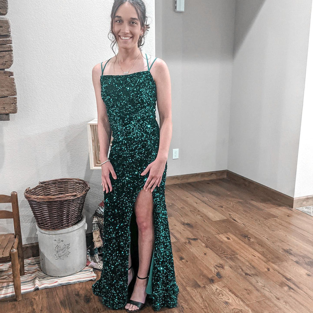 
                      
                        Dark Green Sequin Mermaid Long Prom Dress
                      
                    