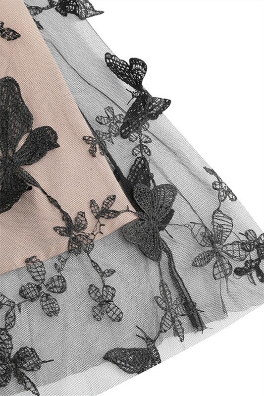
                      
                        Apricot 1950s Butterfly Embroidery Mesh Vintage Dress
                      
                    