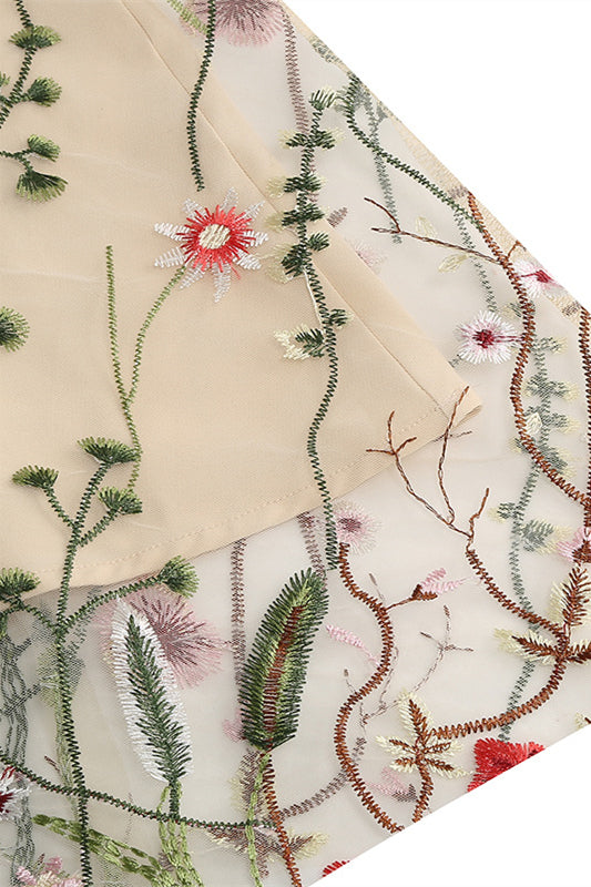 
                      
                        Apricot 1950s Floral Embroidery Vintage Dress
                      
                    