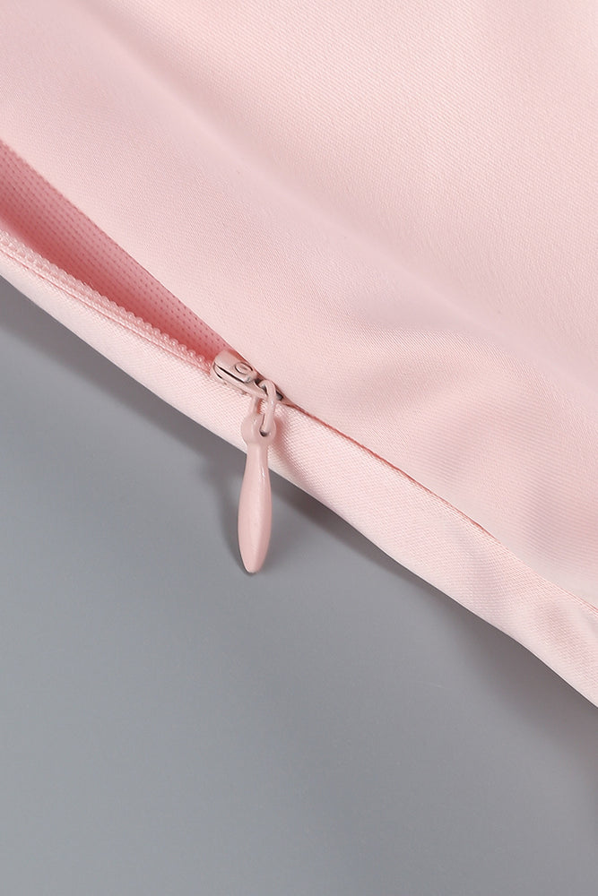 
                      
                        Beaded Straps Light Pink A-line Short Dress with Rosette
                      
                    