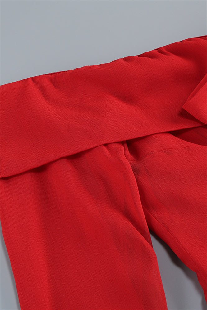 
                      
                        Bell Sleeves Red Bow Front A-line Short Dress
                      
                    