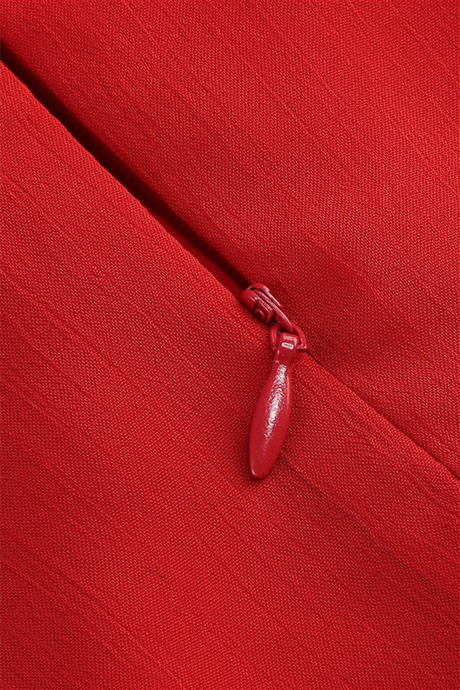 
                      
                        Bell Sleeves Red Bow Front A-line Short Dress
                      
                    