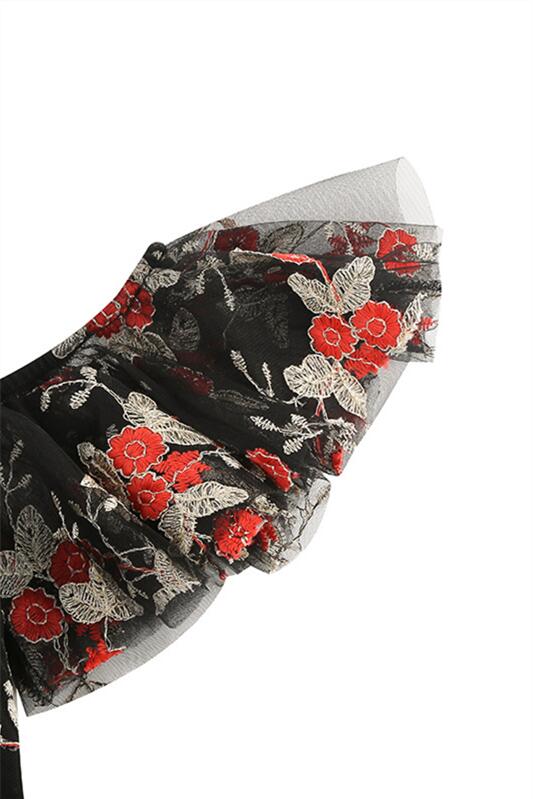 
                      
                        Black 1950s Off the Shoulder Floral Embroidery Vintage Dress
                      
                    