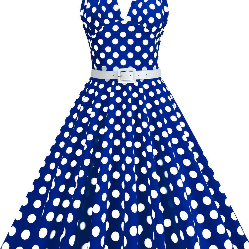 
                      
                        Black 1950s Polka Dots Halter Big Swing Dress
                      
                    