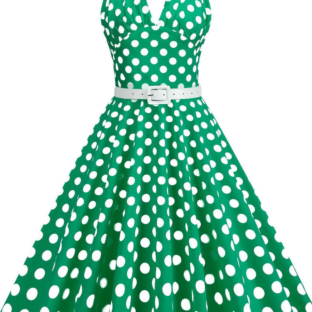 
                      
                        Black 1950s Polka Dots Halter Big Swing Dress
                      
                    