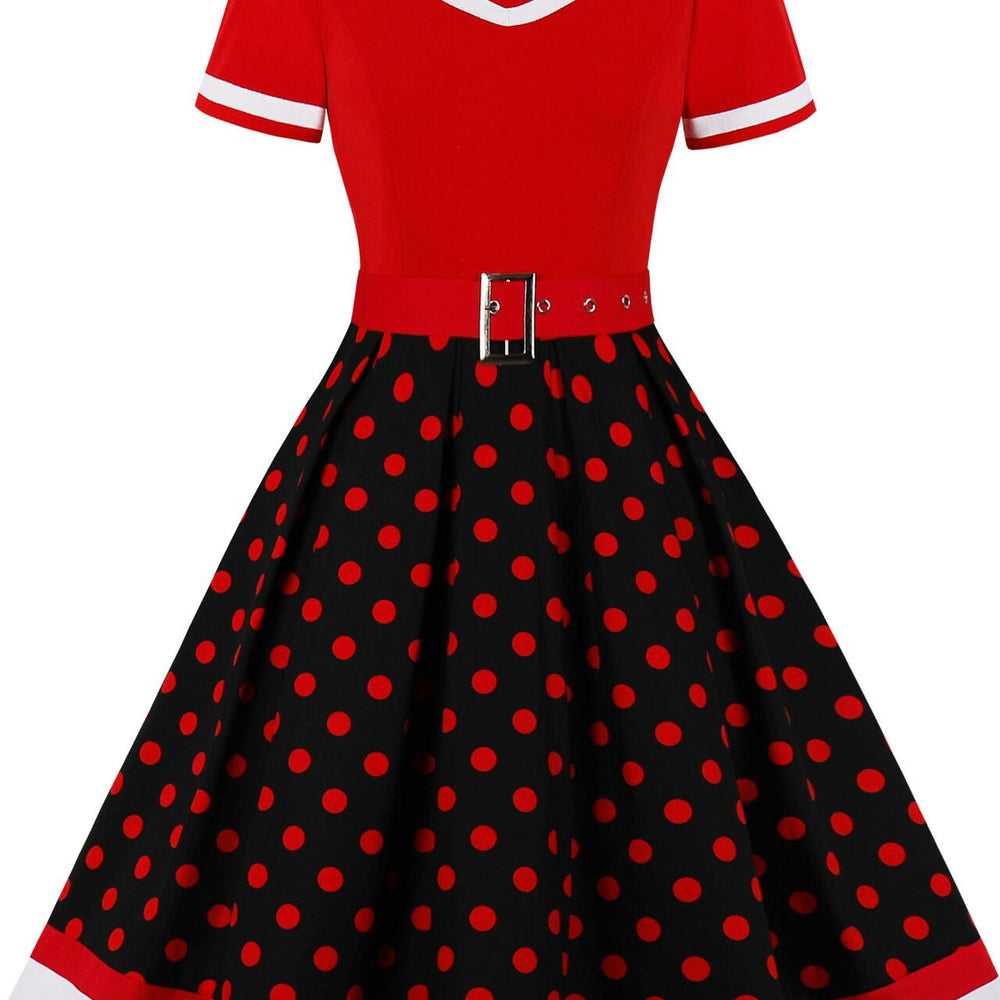 
                      
                        Black 1950s Polka Dots V Neck Vintage Dresses
                      
                    
