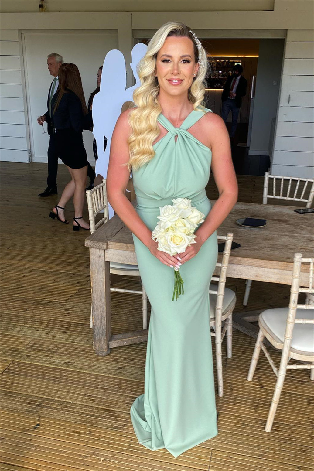 chiffon mermaid bridesmaid dresses Rusty Off-Shoulder Mermaid Floor Length Chiffon Bridesmaid Evening Dress