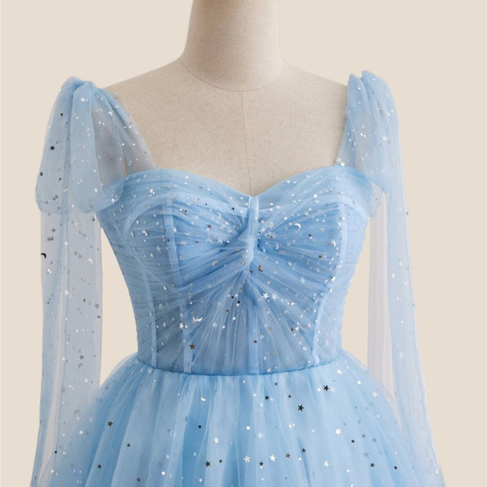 
                      
                        Blue Sparkle Tulle Ruched Short Princess Dress
                      
                    