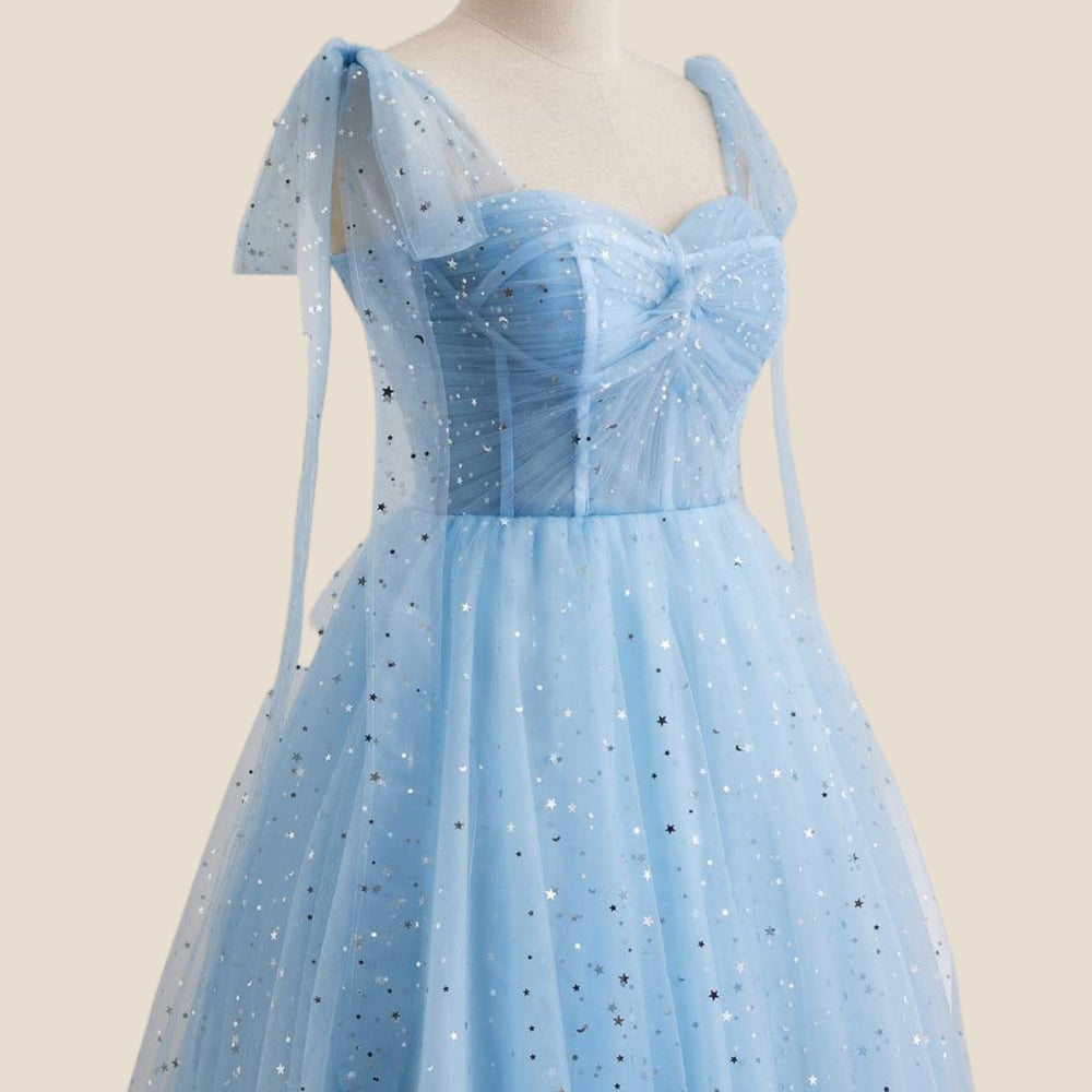 
                      
                        Blue Sparkle Tulle Ruched Short Princess Dress
                      
                    