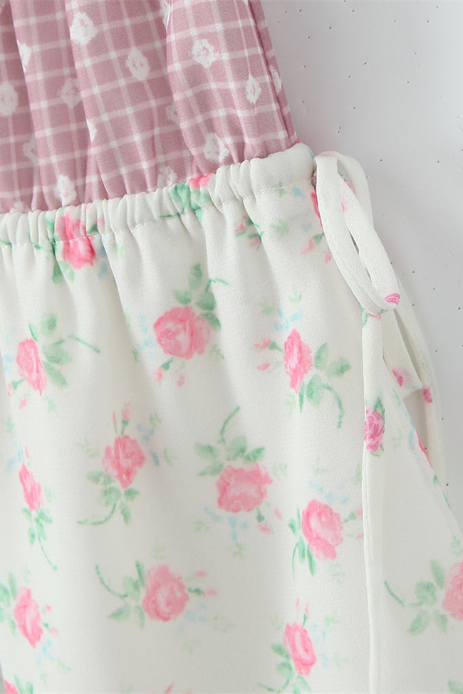 
                      
                        Bow Tie White Floral Print A-line Short Dress
                      
                    
