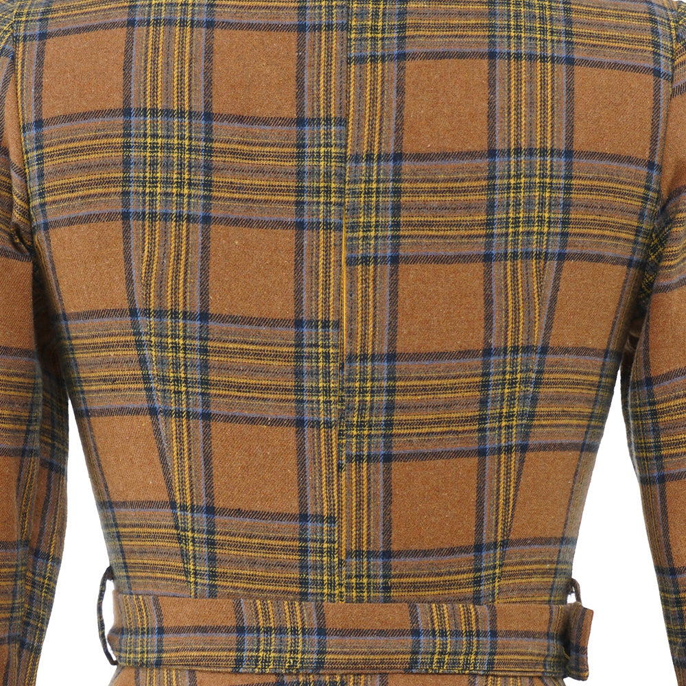 
                      
                        Brown 1950s Plaid 3/4 Sleeve Vintage Dress
                      
                    