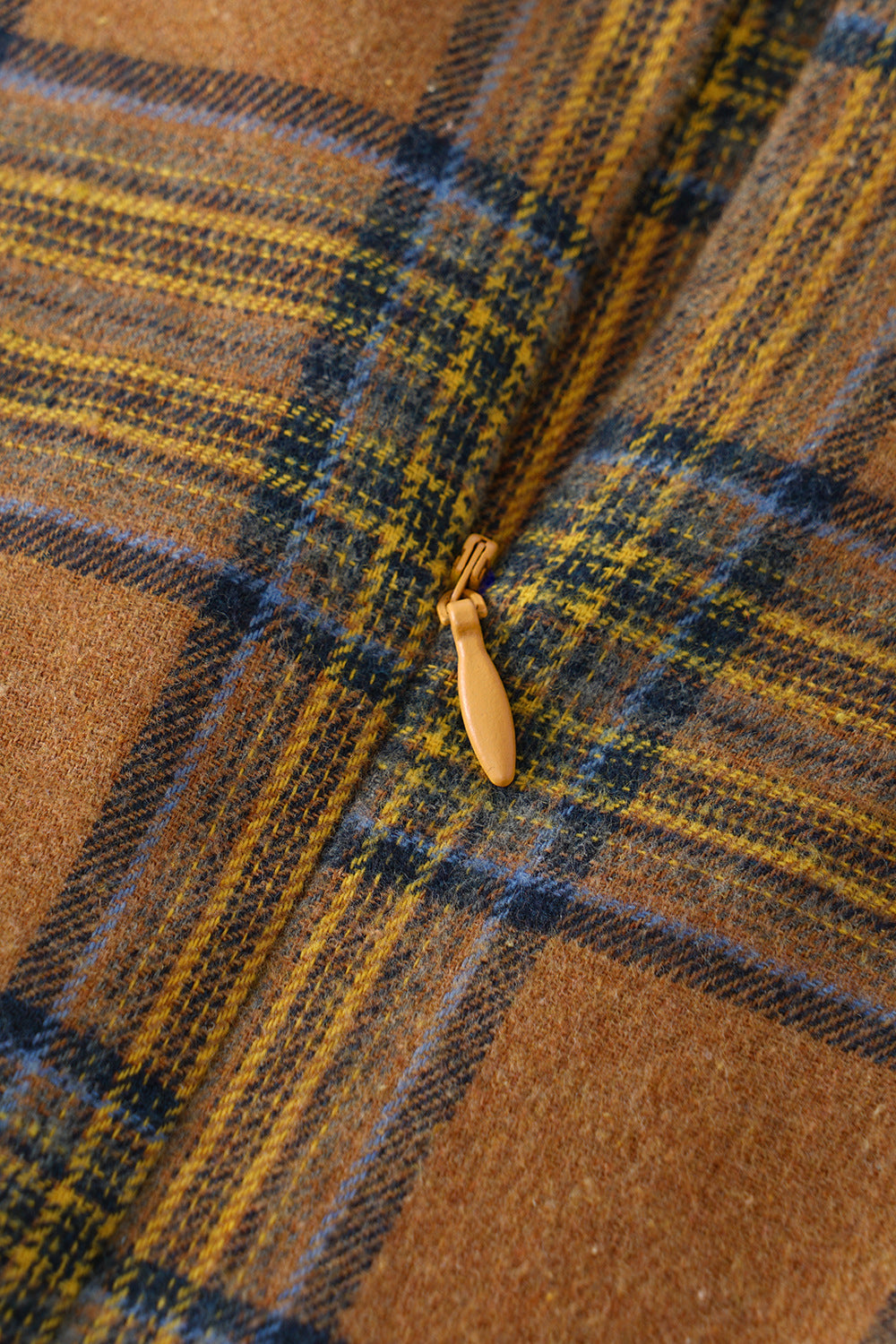 Brown 1950s Plaid 3/4 Sleeve Vintage Dress