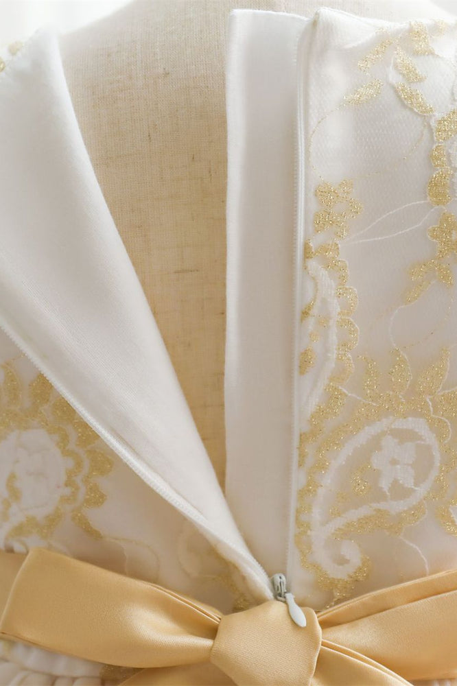 
                      
                        Cap Sleeves Light Yellow Tiered Flower Girl Dress
                      
                    