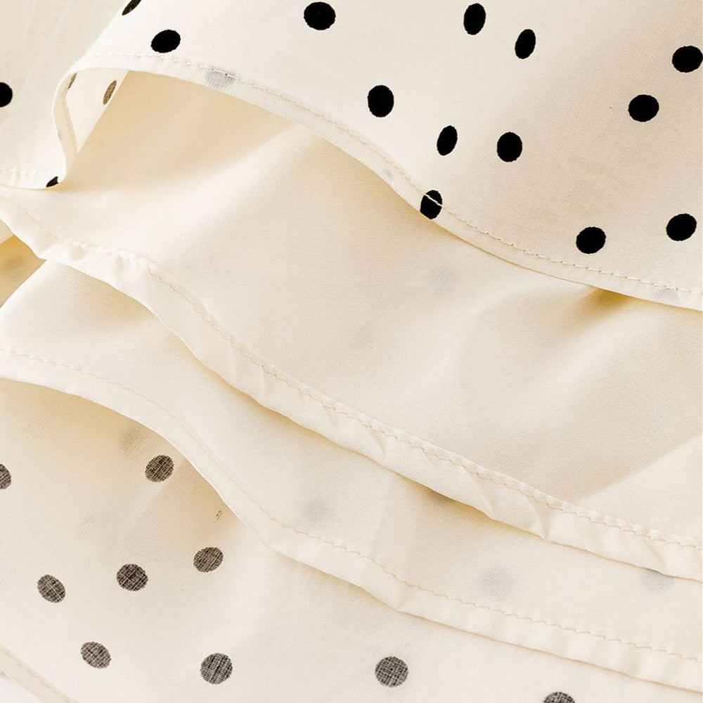 
                      
                        Cap Sleeves White Polka Dots Short Dress
                      
                    