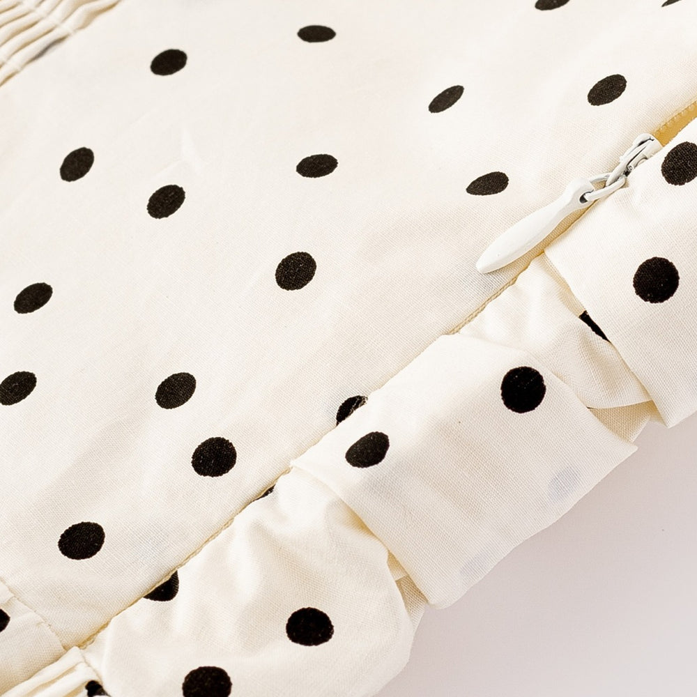 
                      
                        Cap Sleeves White Polka Dots Short Dress
                      
                    
