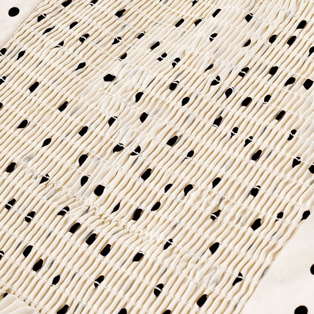 
                      
                        Cap Sleeves White Polka Dots Short Dress
                      
                    