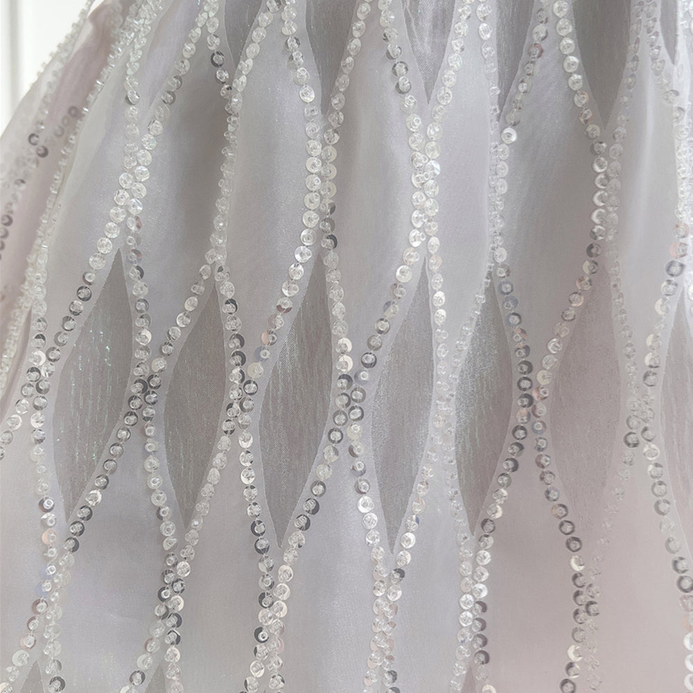 
                      
                        Cold Shoulder White Sequin Tulle Short Dress
                      
                    