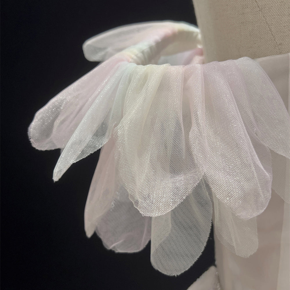
                      
                        Cold Shoulder White Sequin Tulle Short Dress
                      
                    