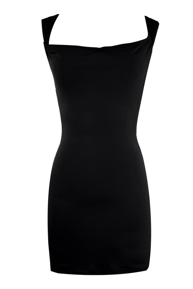 
                      
                        Cowl Neck White Backless Short Dress with Bow
                      
                    