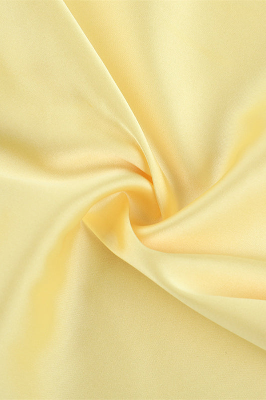 
                      
                        Cowl Neck Yellow Back Bow A-line Short Dress
                      
                    