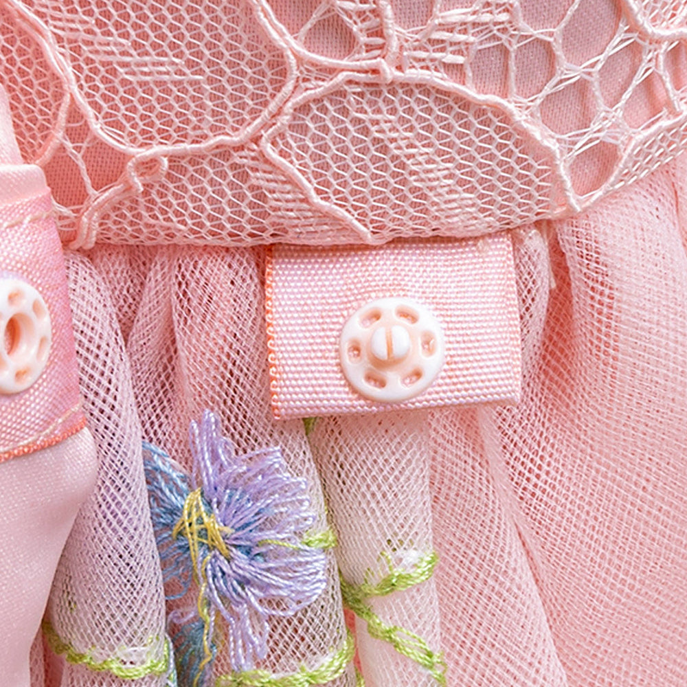 
                      
                        Crew Neck Pink Embroidery Flower Girl Dress
                      
                    