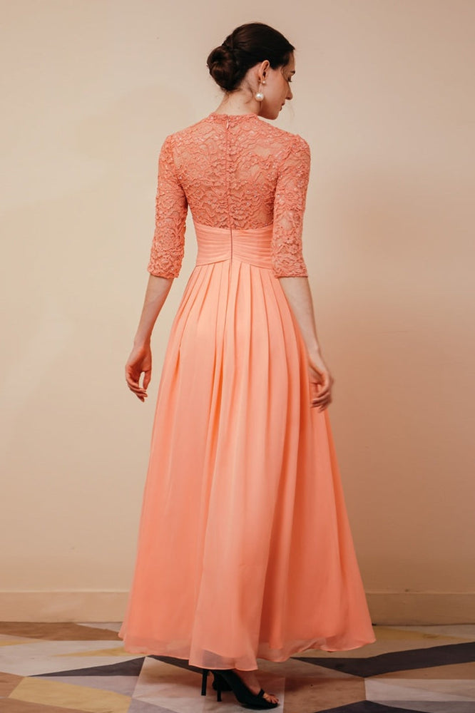 
                      
                        High Neck Mauve Lace Mother of the Bride Dress
                      
                    