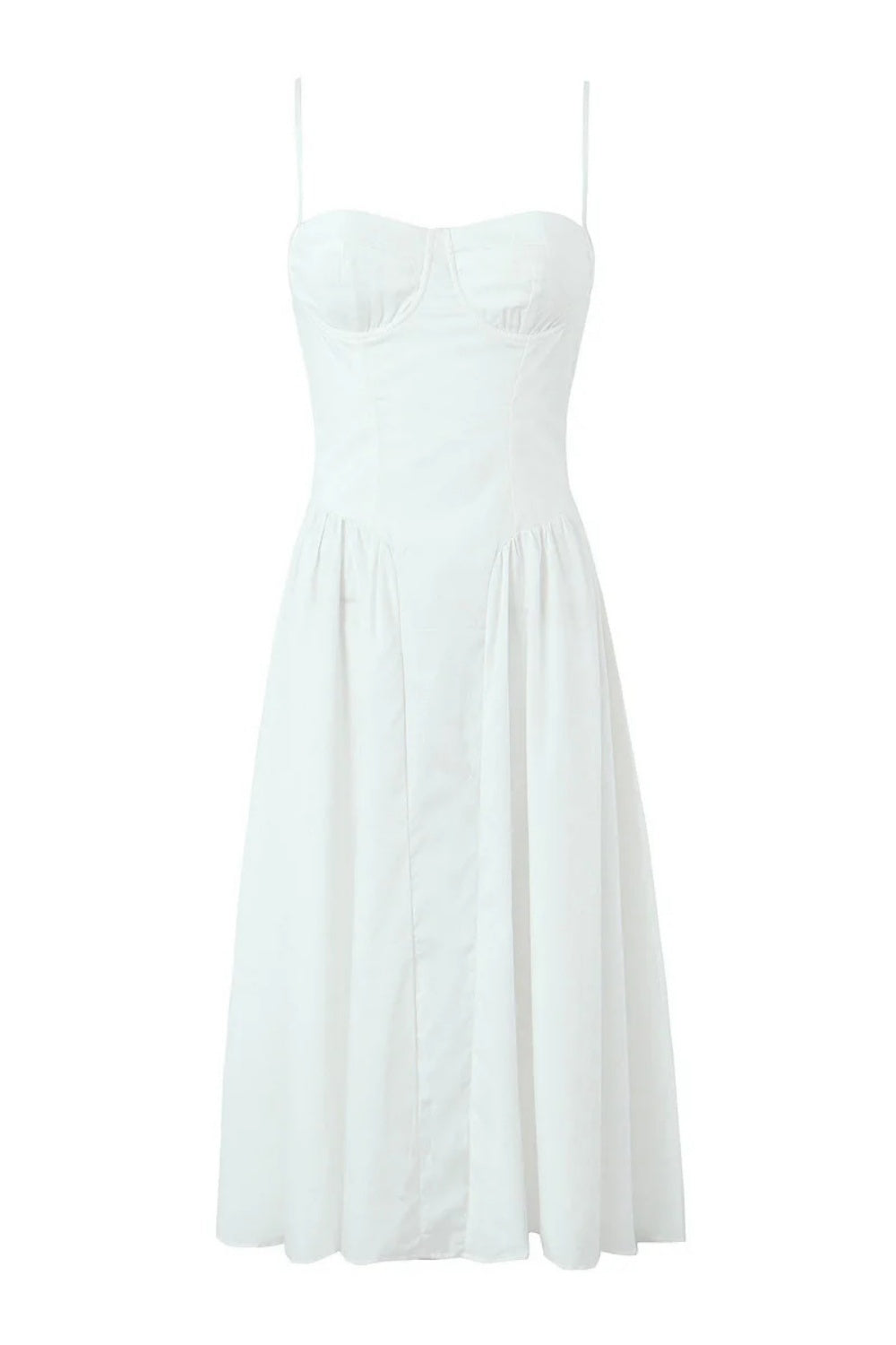 Spaghetti Strap White A-line Long Party Dress