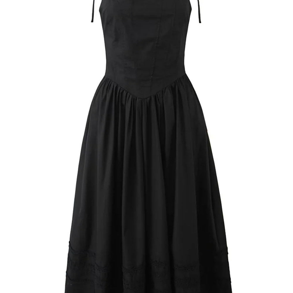 
                      
                        Square Neck White Lace Splicing Long Dress
                      
                    